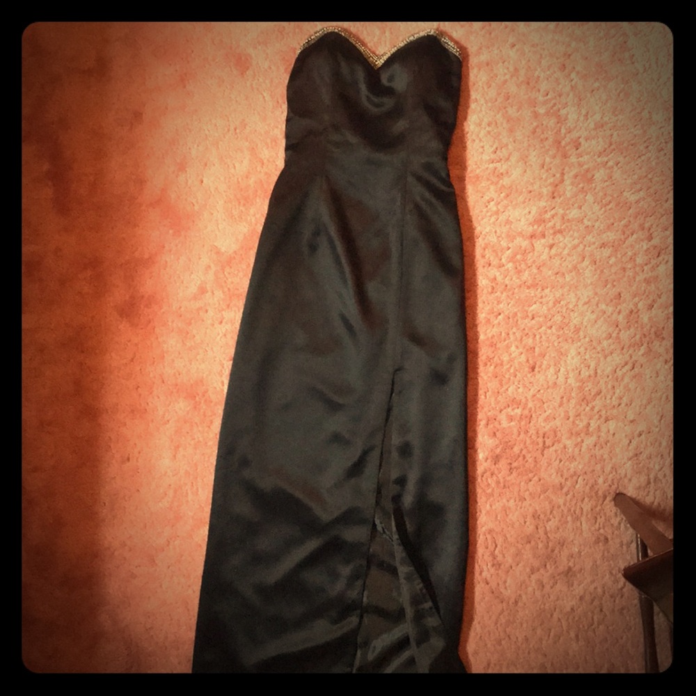 Black formal gown.